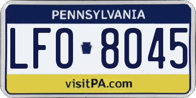 PA license plate LFO8045