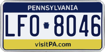 PA license plate LFO8046