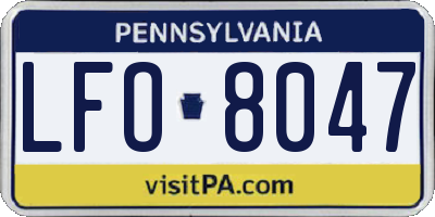 PA license plate LFO8047
