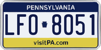 PA license plate LFO8051