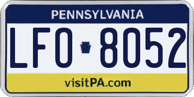 PA license plate LFO8052