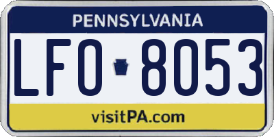 PA license plate LFO8053