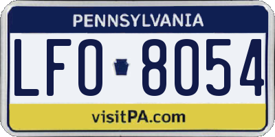 PA license plate LFO8054