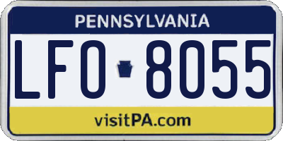PA license plate LFO8055