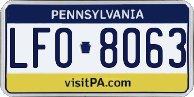 PA license plate LFO8063