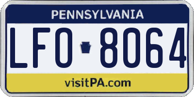PA license plate LFO8064
