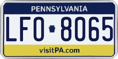 PA license plate LFO8065
