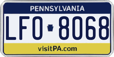 PA license plate LFO8068