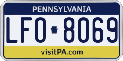 PA license plate LFO8069
