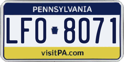 PA license plate LFO8071