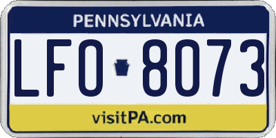 PA license plate LFO8073