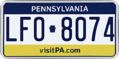 PA license plate LFO8074