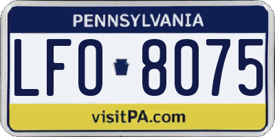 PA license plate LFO8075