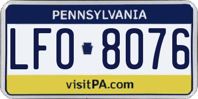 PA license plate LFO8076