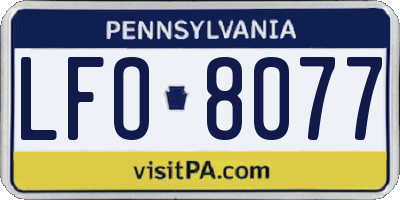 PA license plate LFO8077