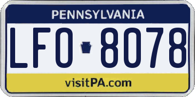 PA license plate LFO8078