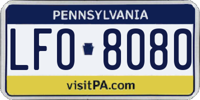 PA license plate LFO8080
