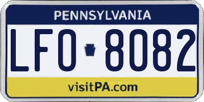 PA license plate LFO8082