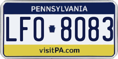 PA license plate LFO8083