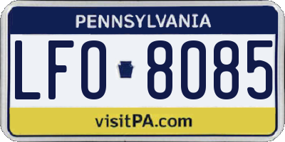 PA license plate LFO8085