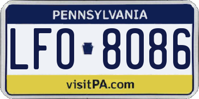 PA license plate LFO8086