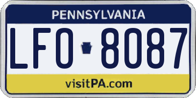 PA license plate LFO8087