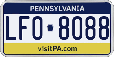 PA license plate LFO8088