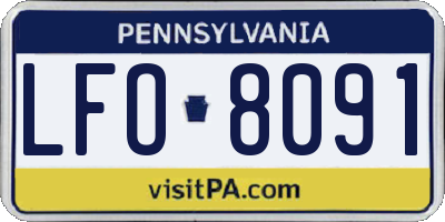 PA license plate LFO8091