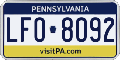 PA license plate LFO8092