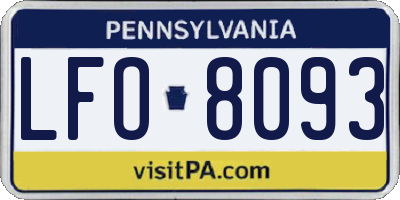 PA license plate LFO8093