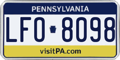 PA license plate LFO8098
