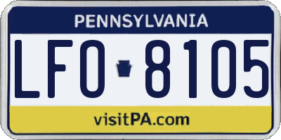 PA license plate LFO8105