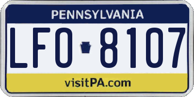 PA license plate LFO8107