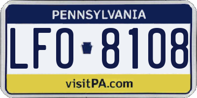 PA license plate LFO8108