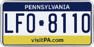 PA license plate LFO8110