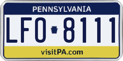 PA license plate LFO8111