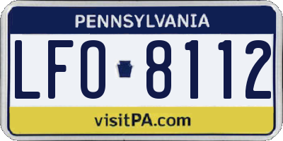 PA license plate LFO8112