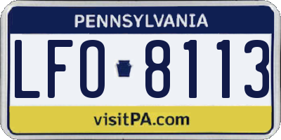 PA license plate LFO8113