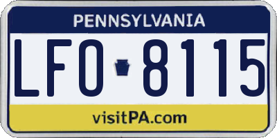 PA license plate LFO8115