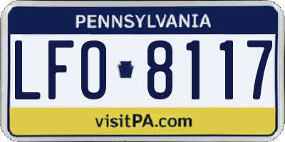 PA license plate LFO8117