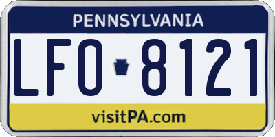 PA license plate LFO8121