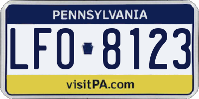 PA license plate LFO8123