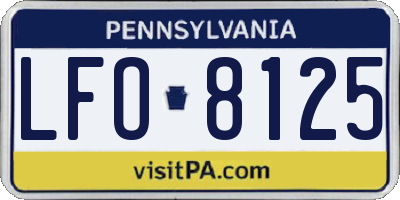 PA license plate LFO8125