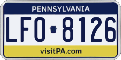PA license plate LFO8126