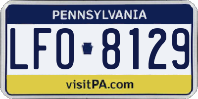 PA license plate LFO8129