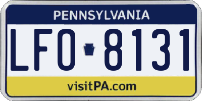 PA license plate LFO8131