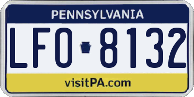 PA license plate LFO8132