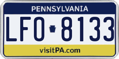 PA license plate LFO8133