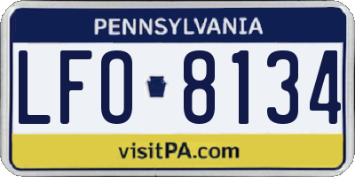 PA license plate LFO8134