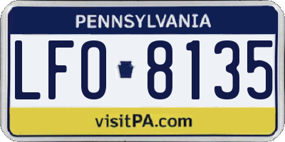 PA license plate LFO8135